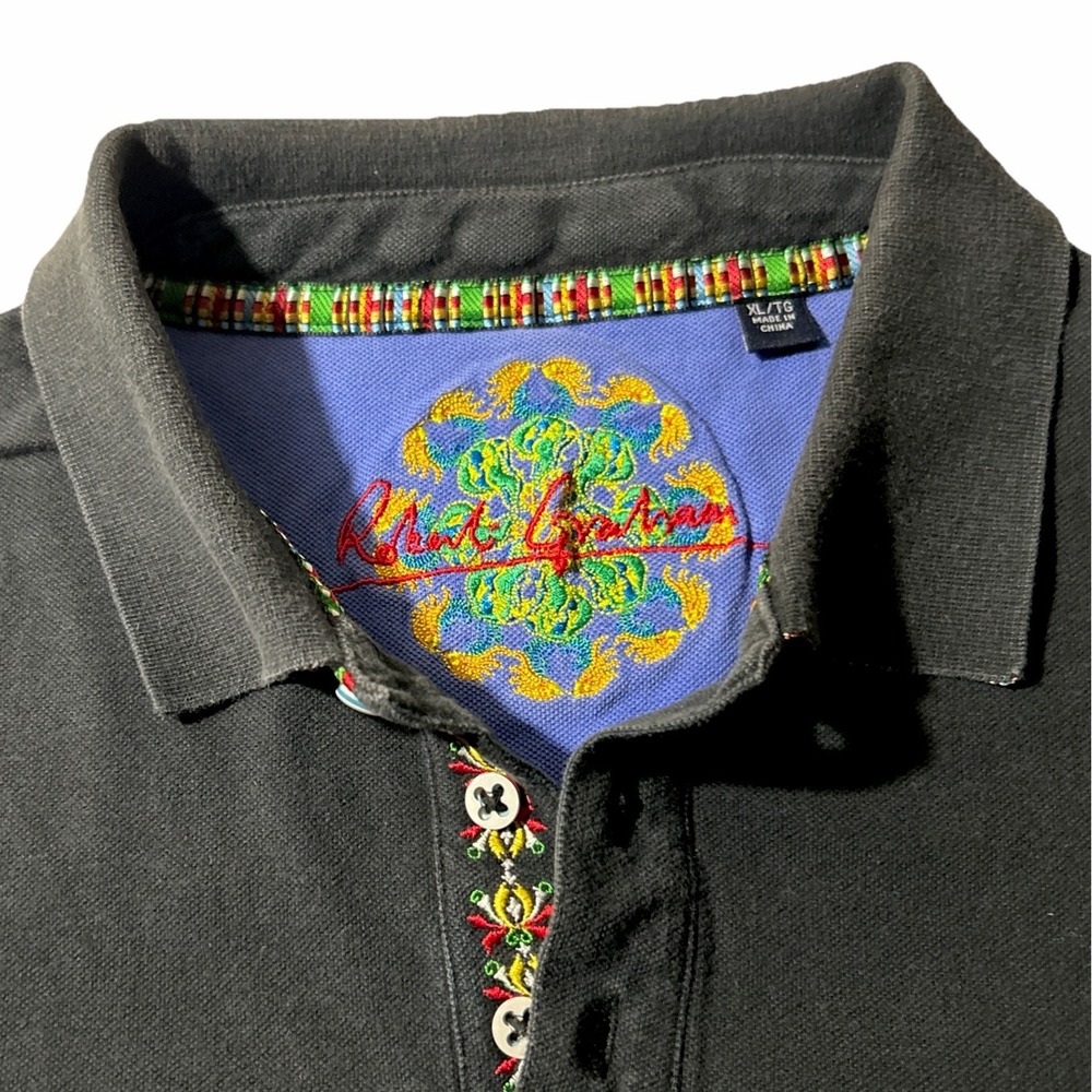 Robert Graham Collared Polo Shirt Pima Cotton - Floral Flip Cotton - Mens XL